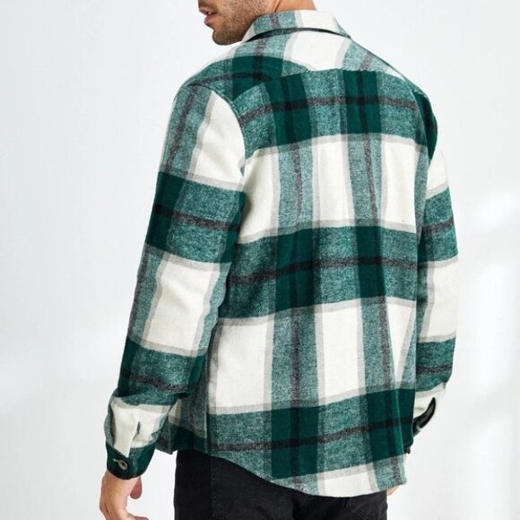 Green And White Mens Pocket Overcoat - Picture 2 of 5